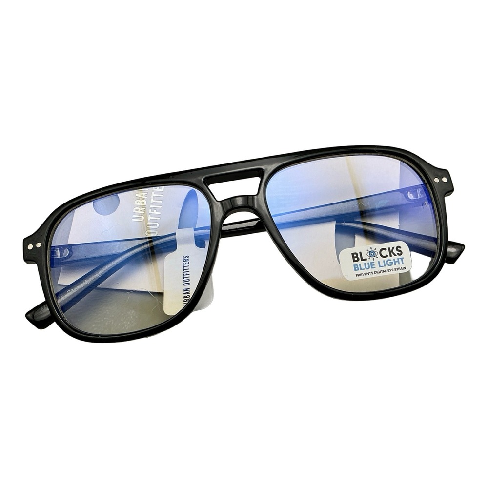 Urban Outfitters Blue Light Blocking Aviator Glasses Black S13577-51XN